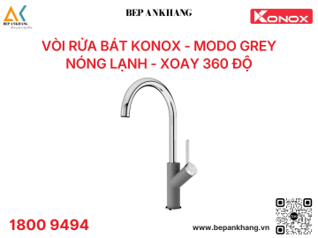 Vòi rửa bát Konox Modo Grey - Nóng lạnh - xoay 306 độ